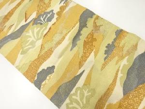 遠山風景模様刺繍リバーシブル全通袋帯